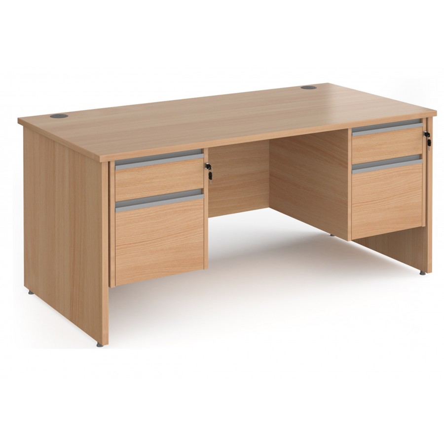 Harlow Panel End Straight Desk with 2 x Two Drawer Pedestals